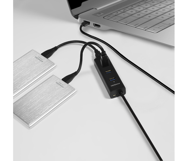 Axagon HUE-S2BP, 4x USB 5Gbps CHARGING hub, kabel USB-A 120cm, AC - 1353432 - zdjęcie 4